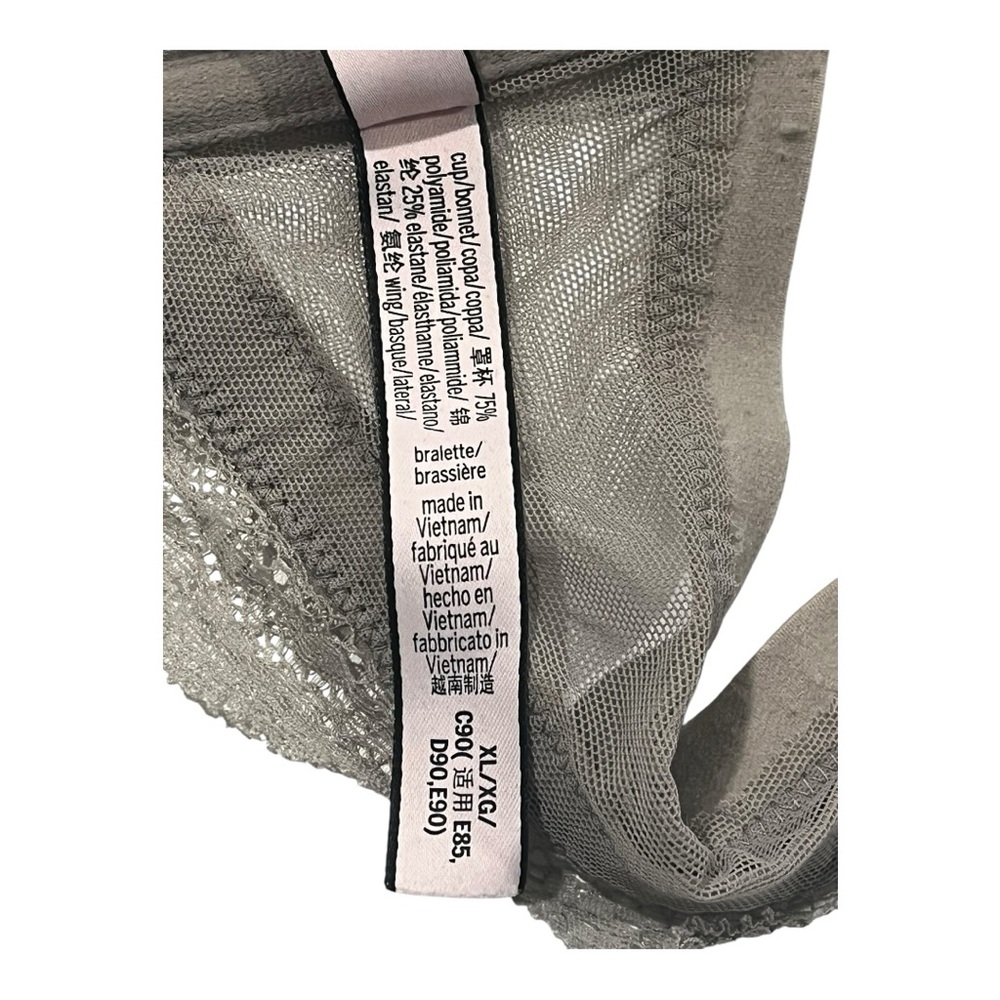 Victoria’s Secret XL front clasp grey lace bralette EUC - Picture 7 of 13